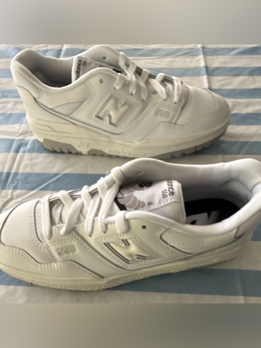 New Balance 550 Triple White Unisex 7Y / Men 7 / Women 8.5 GSB550PB